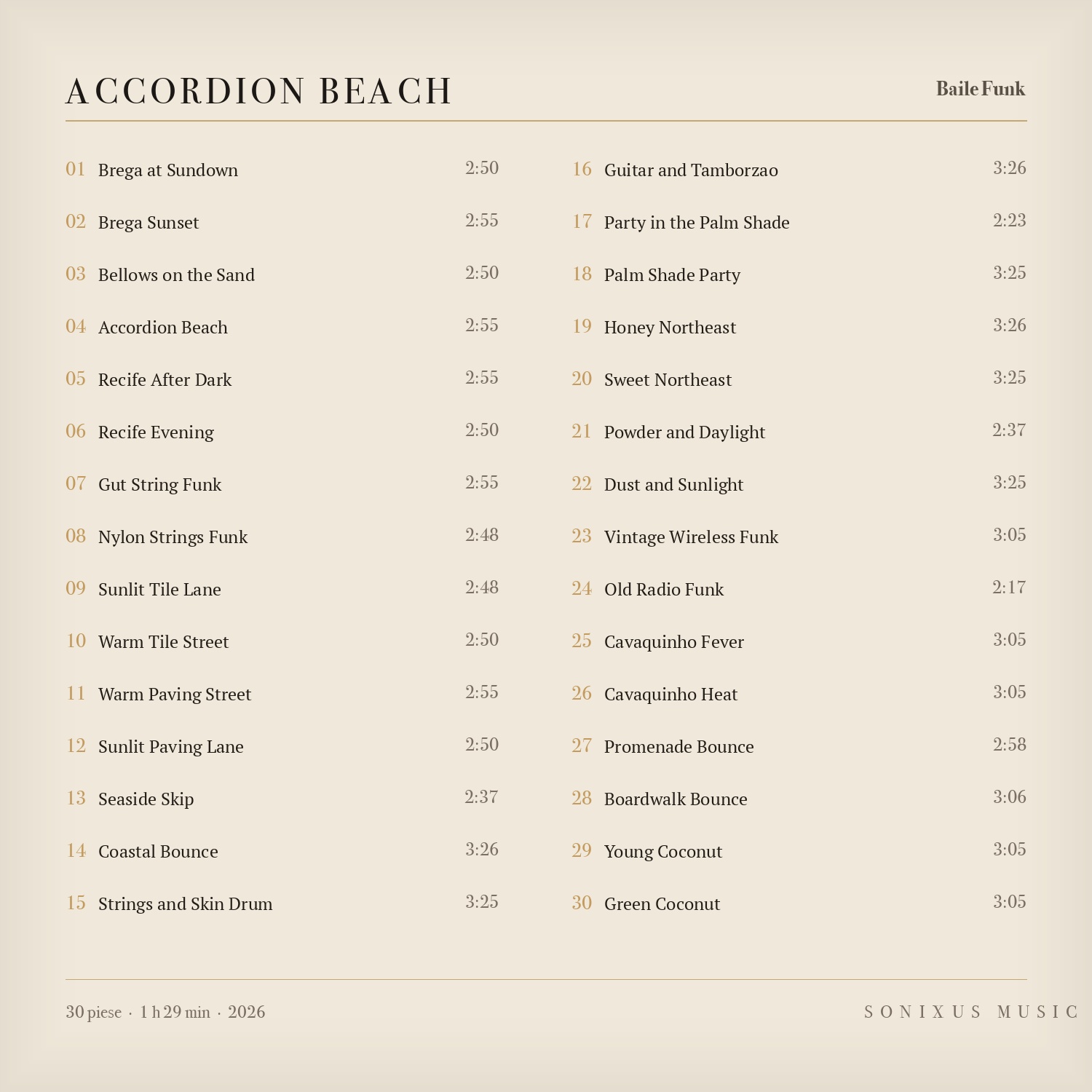 Accordion Beach — tracklist