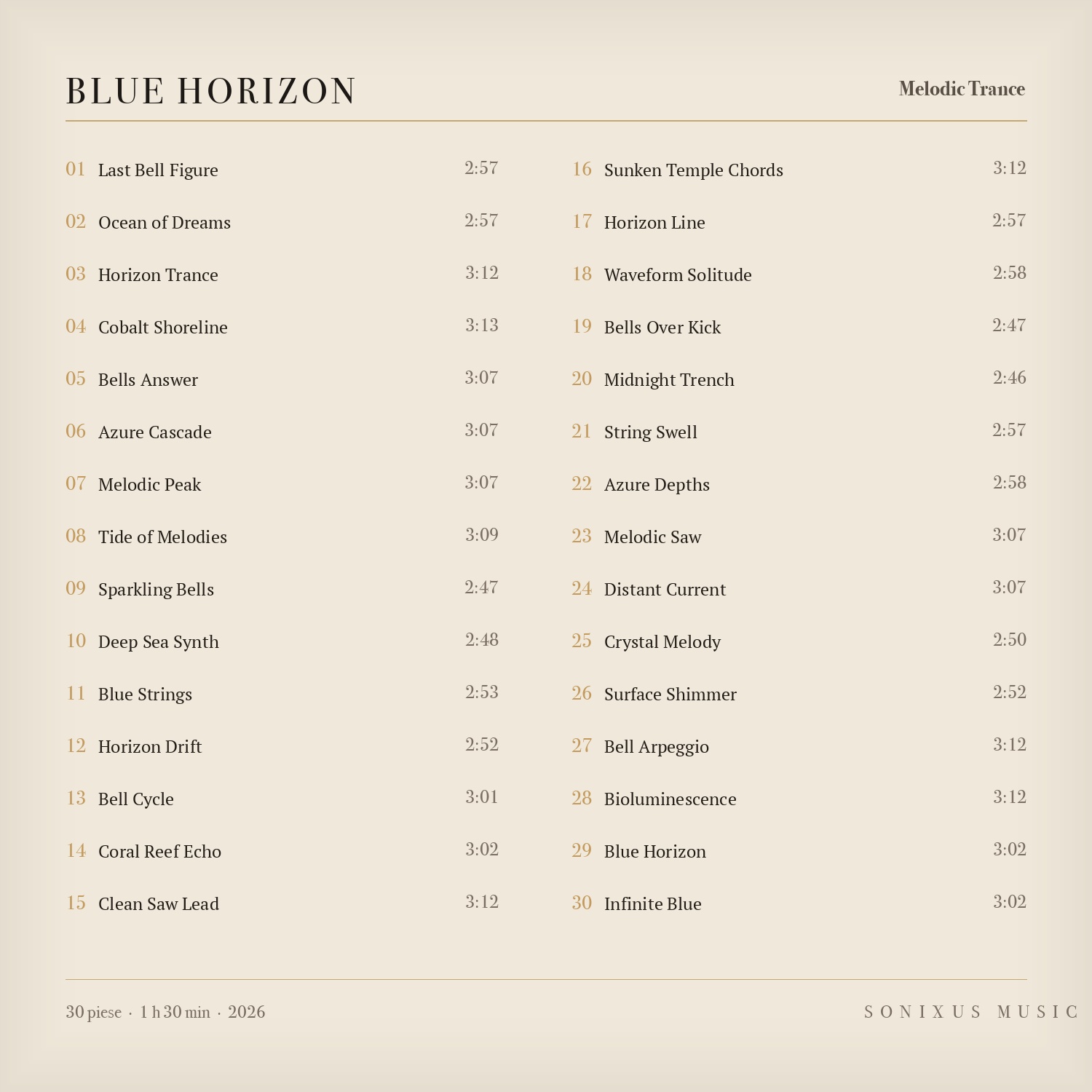 Blue Horizon — tracklist