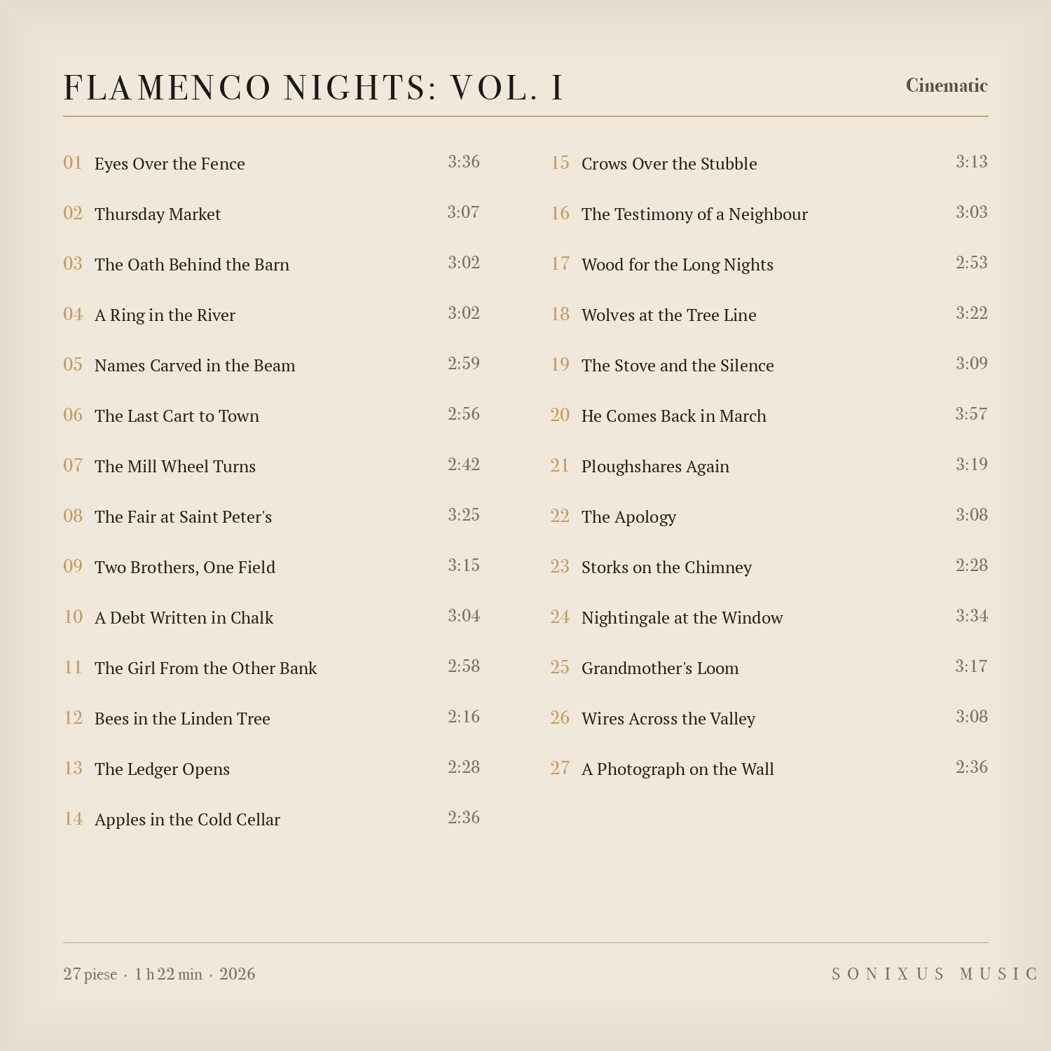 Flamenco Nights: Vol. I — tracklist