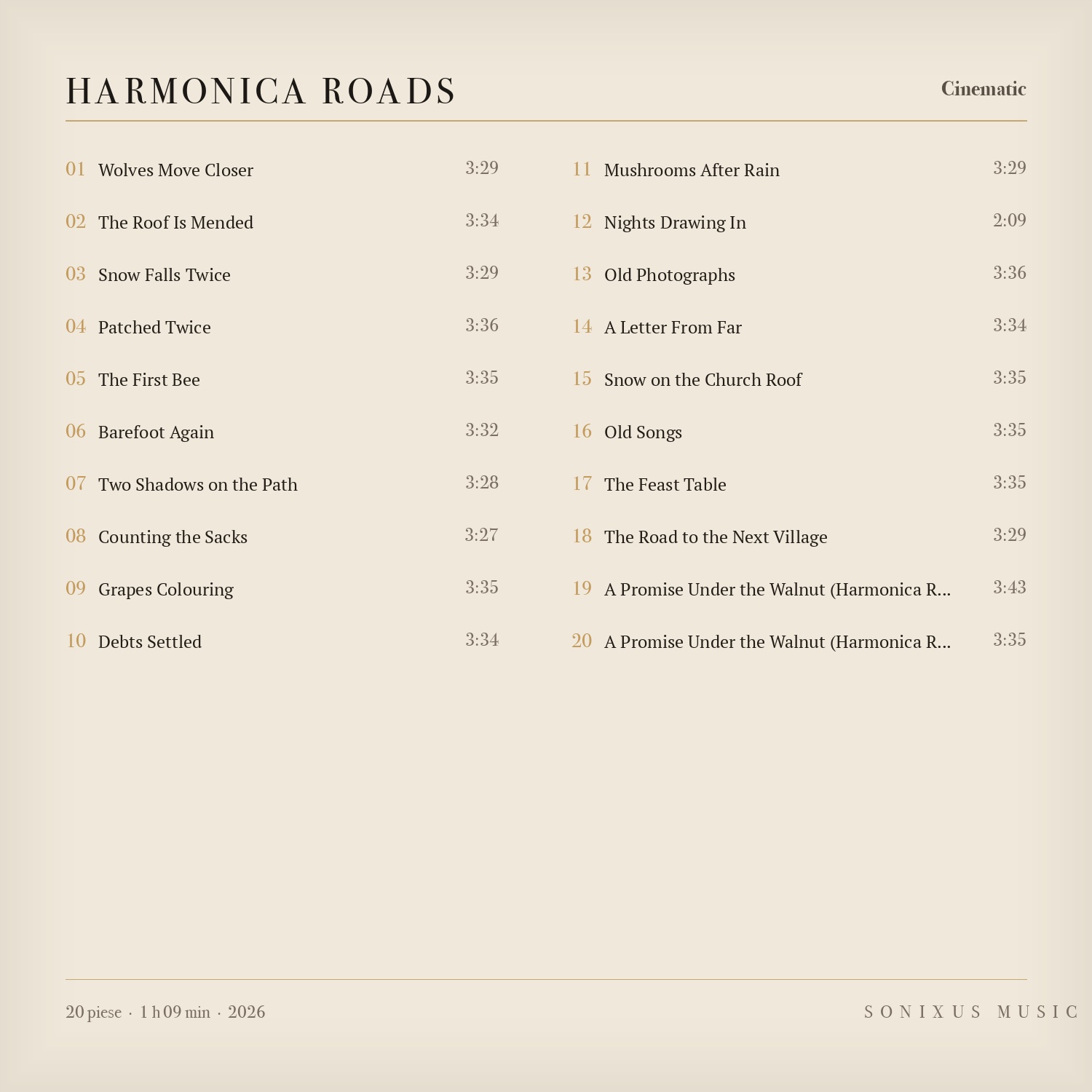 Harmonica Roads — tracklist