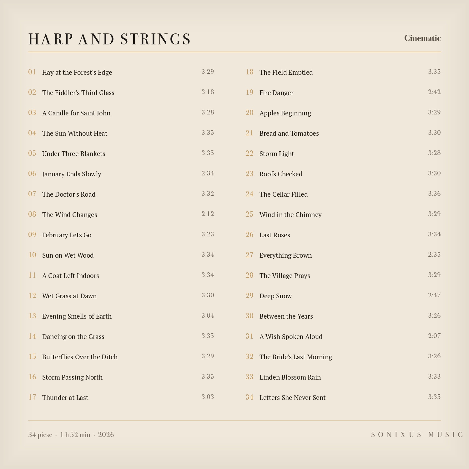 Harp and Strings — tracklist