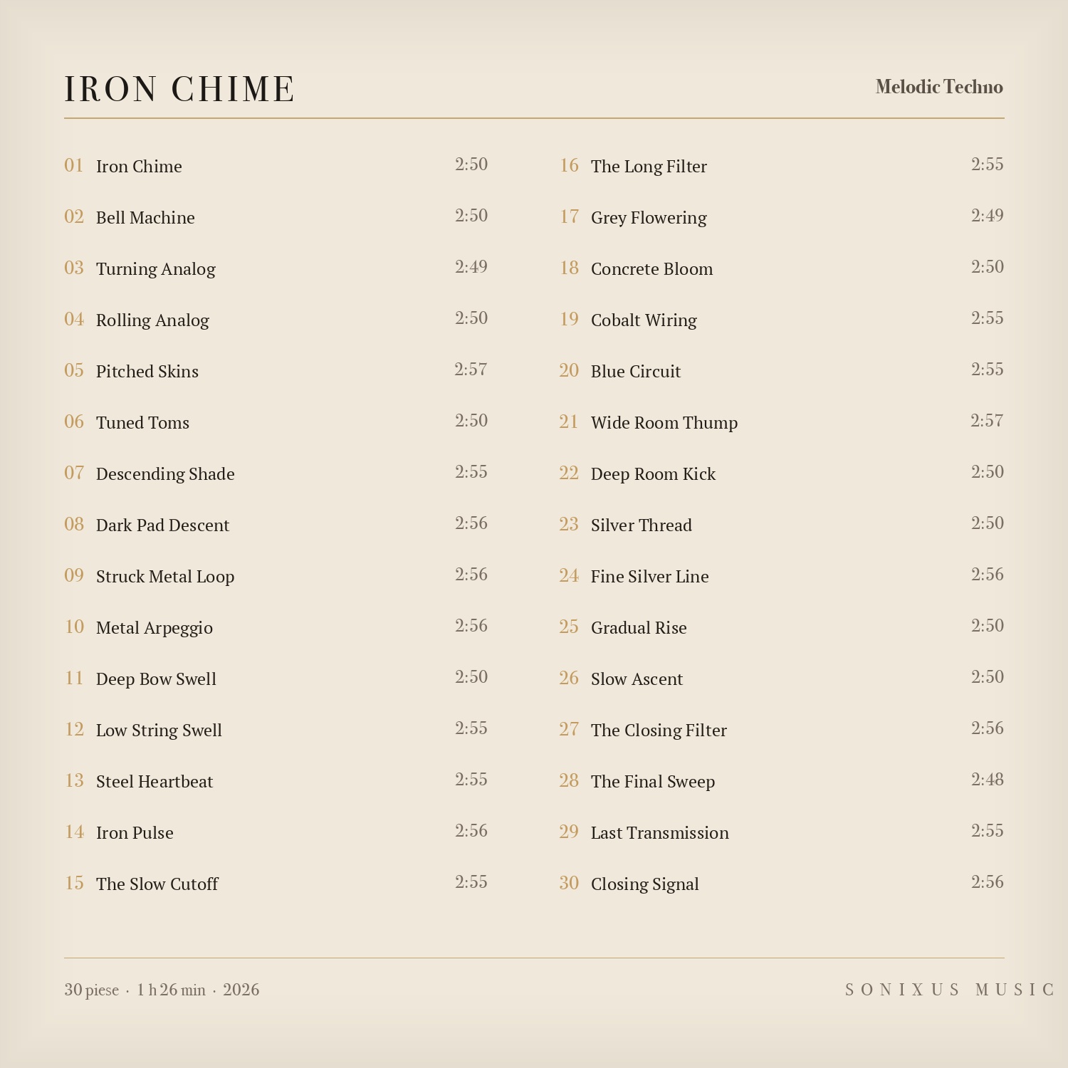 Iron Chime — tracklist