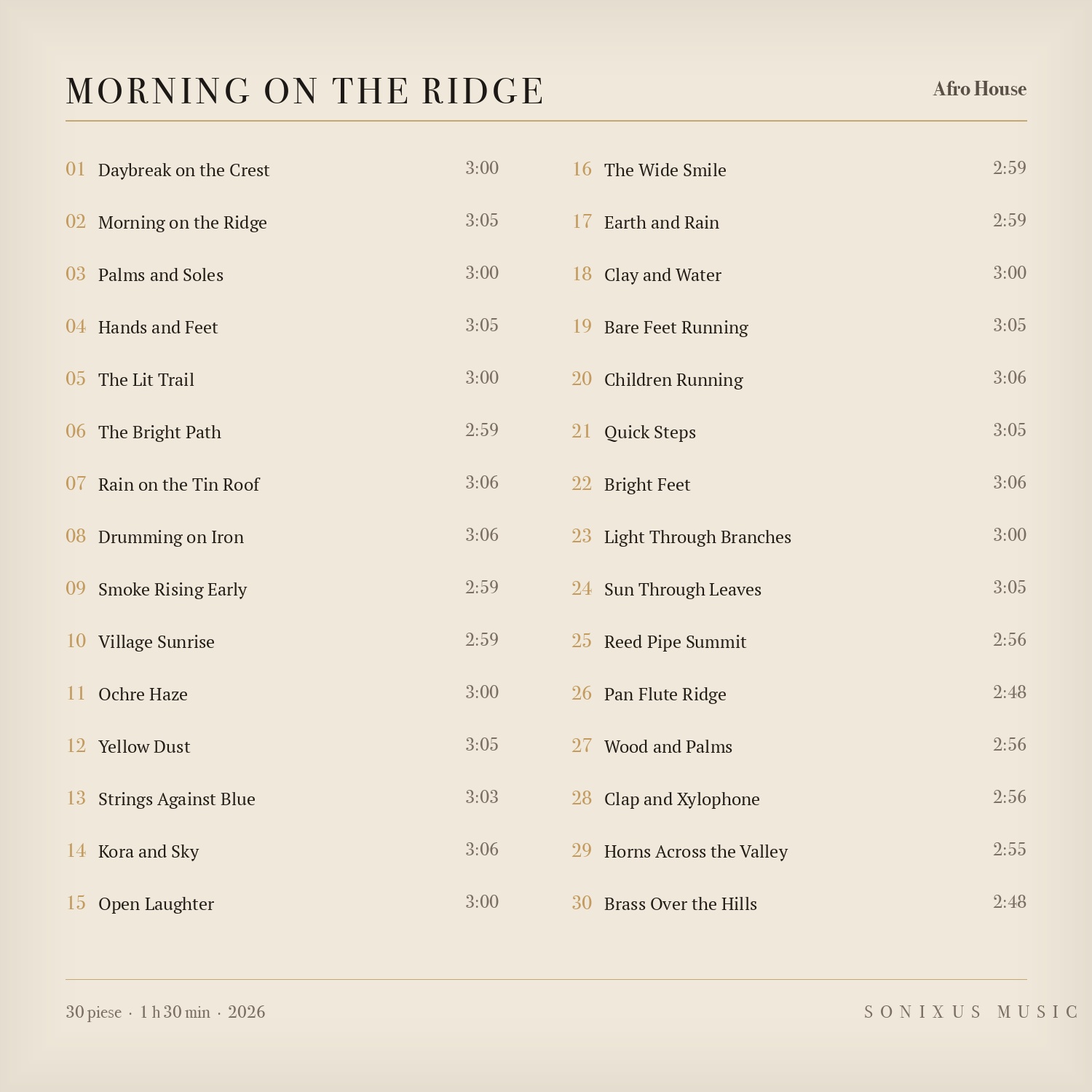 Morning on the Ridge — tracklist