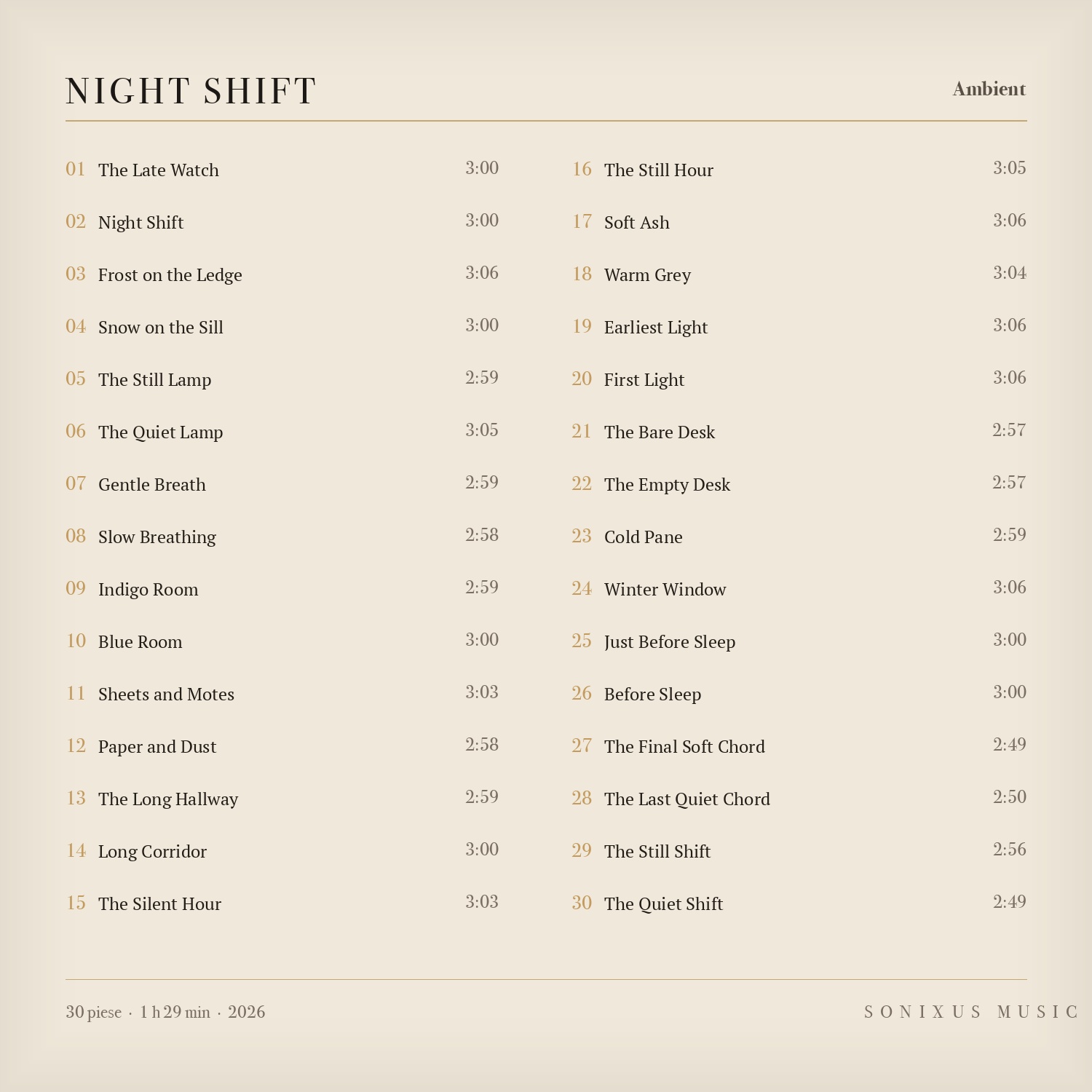Night Shift — tracklist