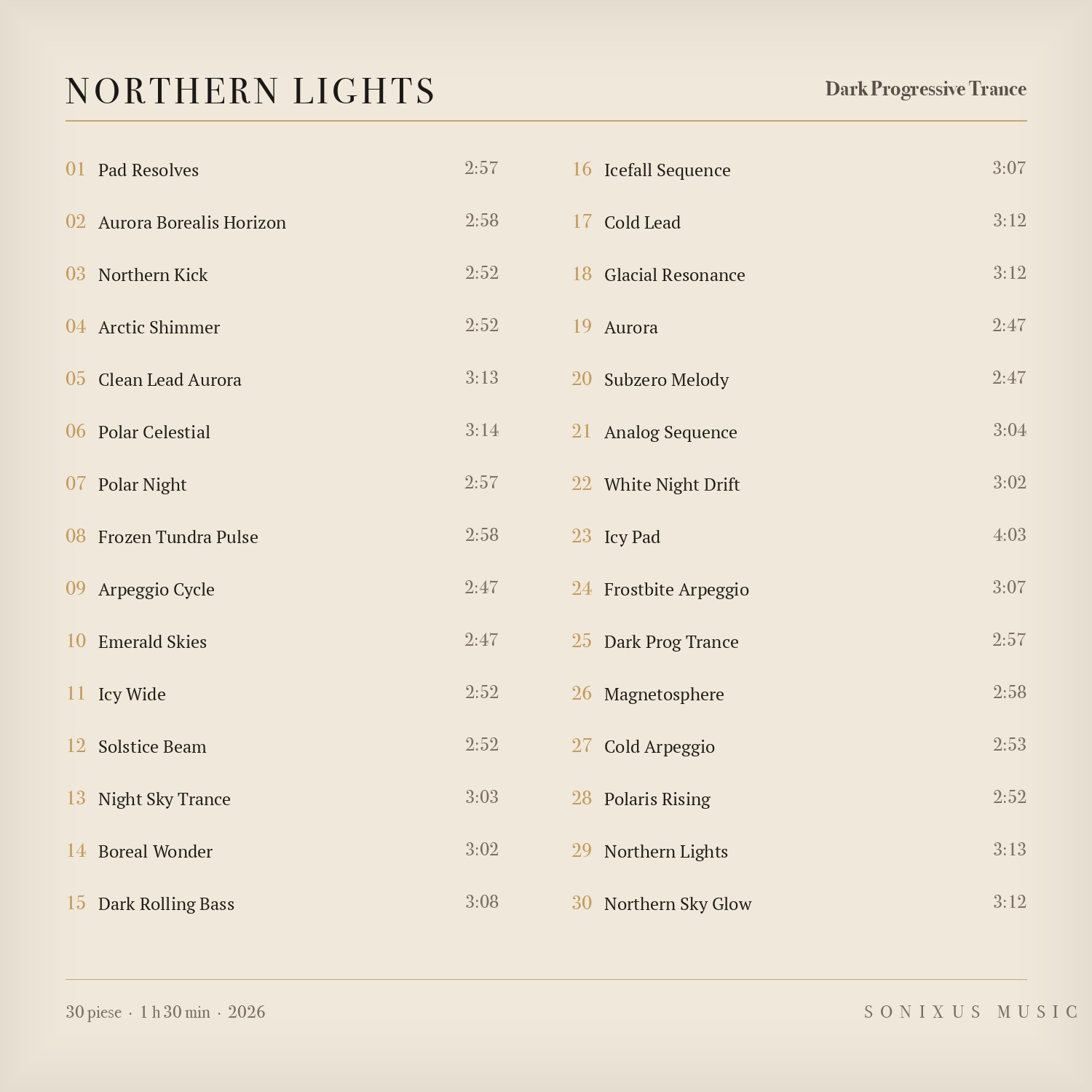 Northern Lights — tracklist