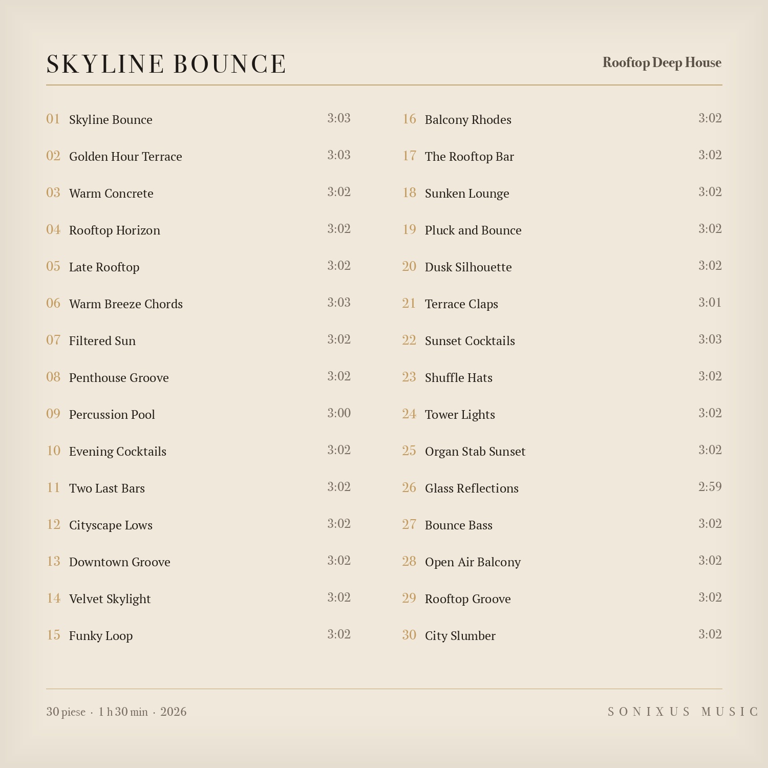 Skyline Bounce — tracklist