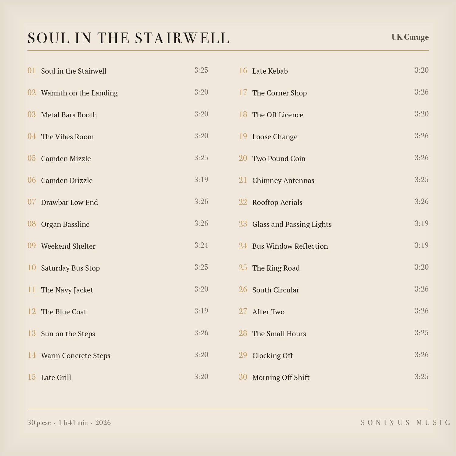 Soul in the Stairwell — tracklist