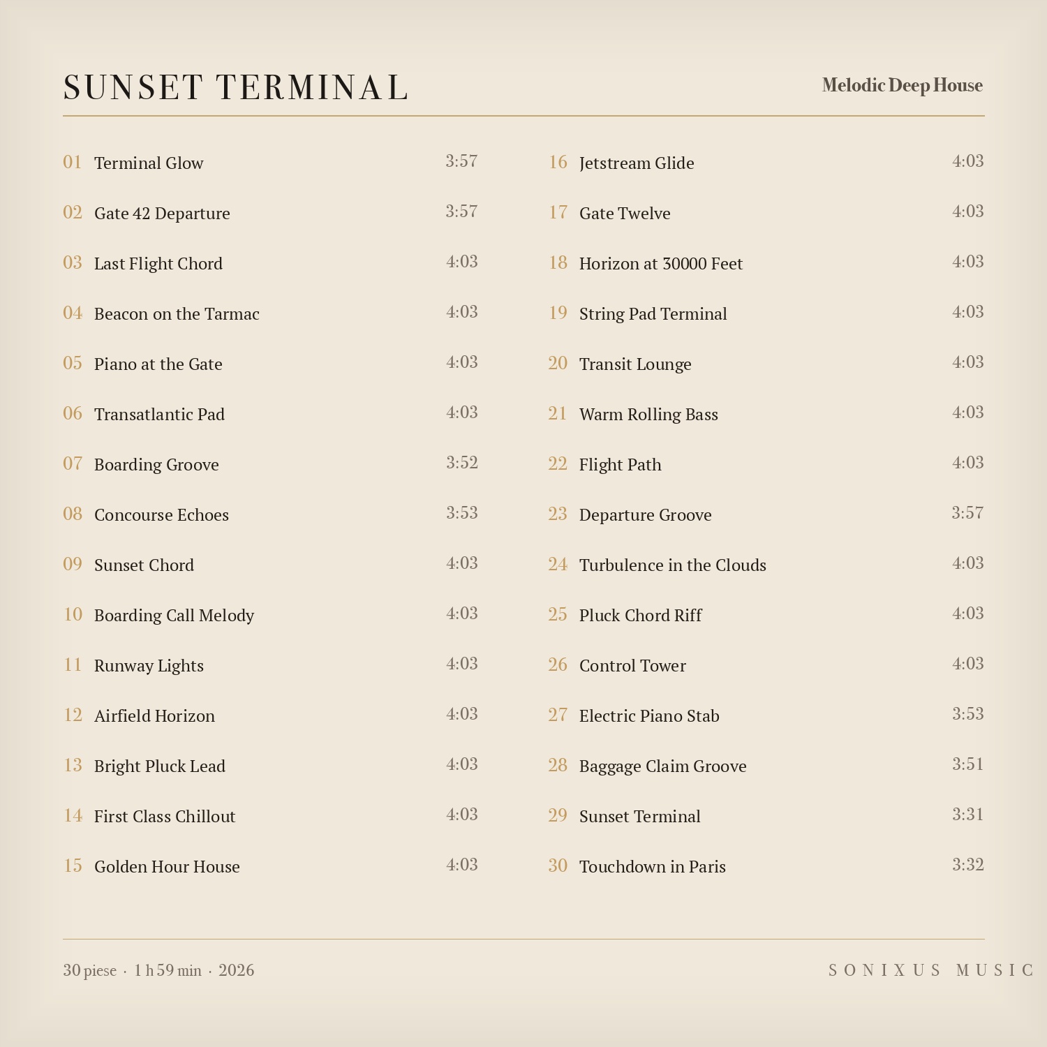 Sunset Terminal — tracklist