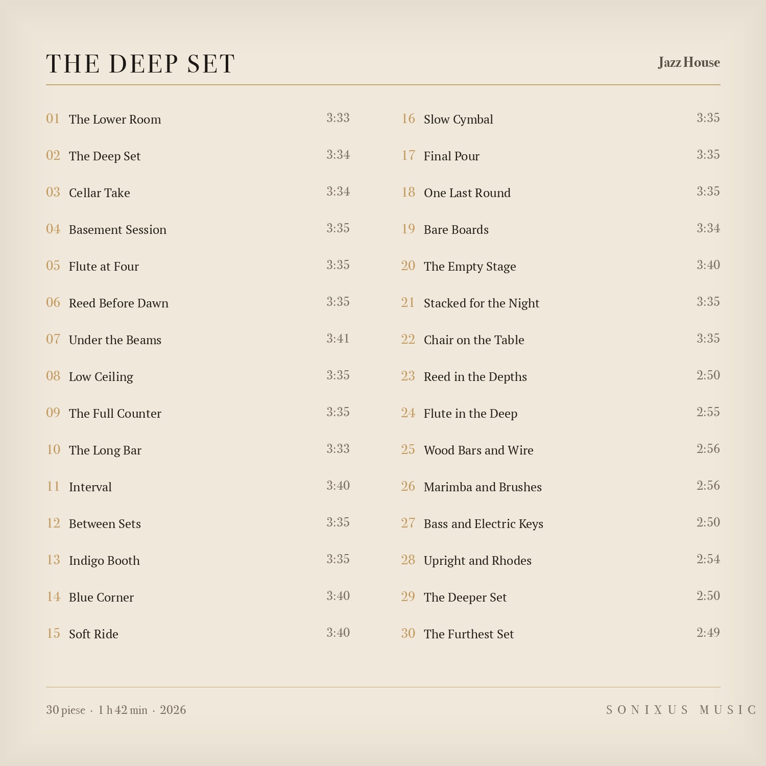 The Deep Set — tracklist