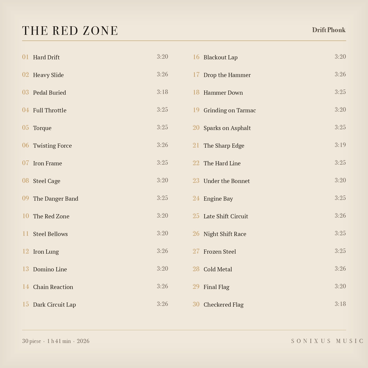 The Red Zone — tracklist